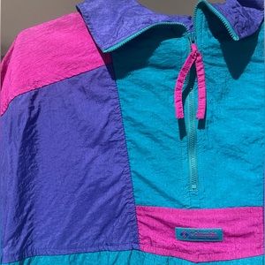 Vintage 90s Columbia Pullover Windbreaker Half Zip Colorblock